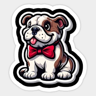 Dog bulldog sitting the illustration Sticker